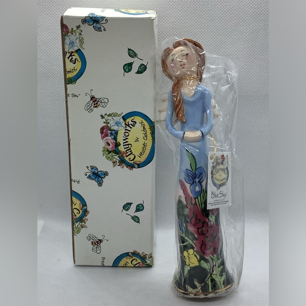 Blue Sky Clay Works Heather Goldminc Praying Angel Hand Painted Ceramic 2002 NIB - Picture 8 of 10